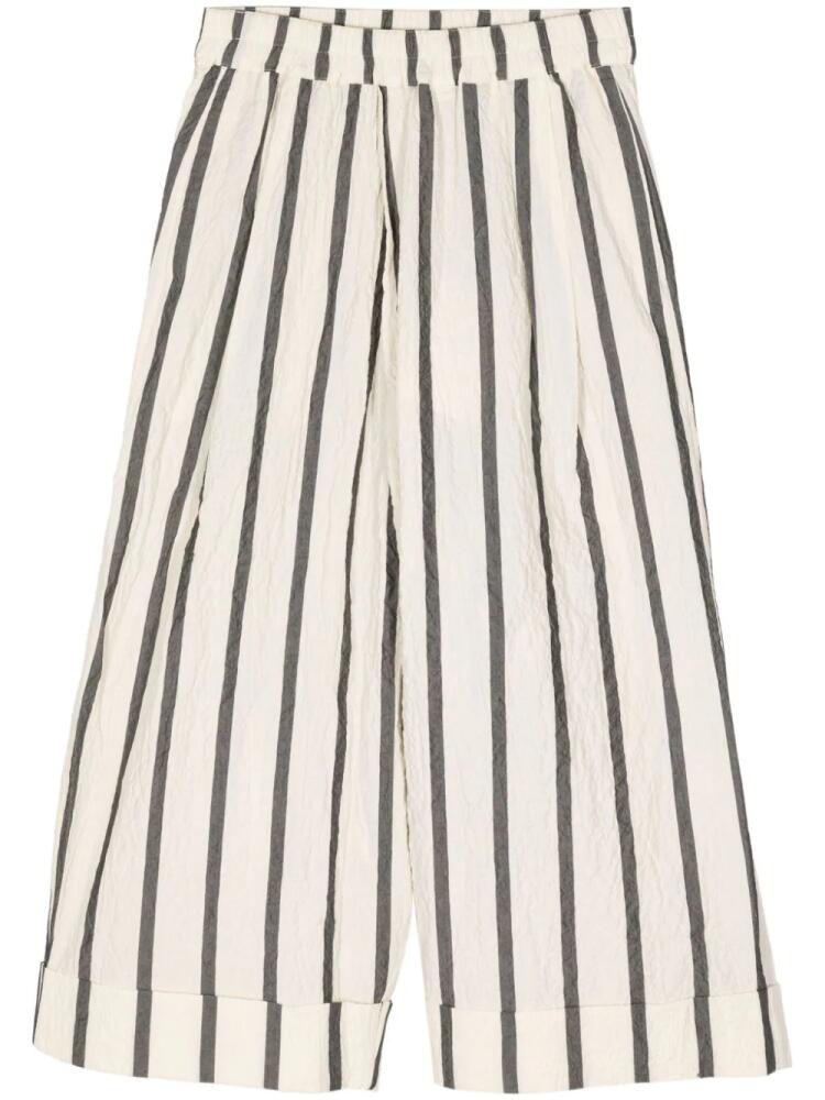 Toogood striped cropped cotton trousers - Neutrals Cover