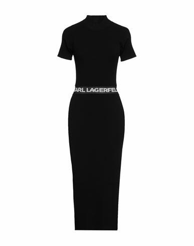 Karl Lagerfeld Woman Midi dress Black Recycled viscose, Polyester Cover