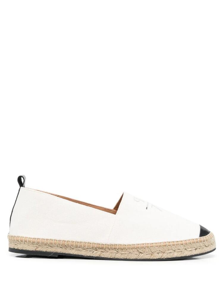 Philipp Plein logo-print leather-trim espadrilles - White Cover