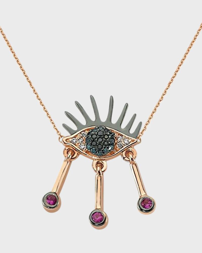 BeeGoddess Eye Light Multi-Diamond Necklace with Rubies Cover