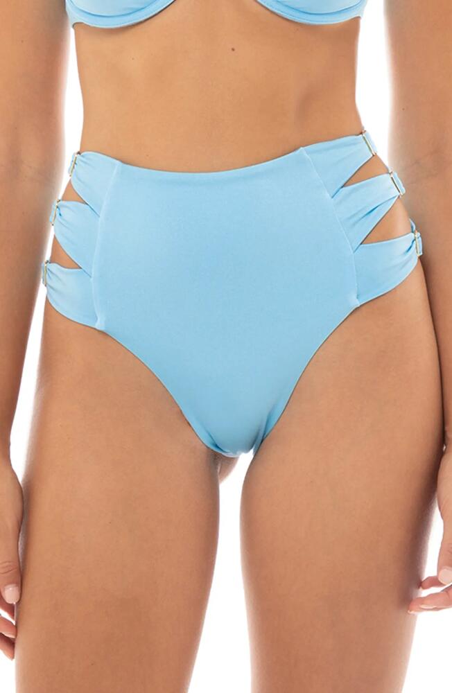 Agua Bendita Willa Seed High Waist Bikini Bottoms in Blue Cover