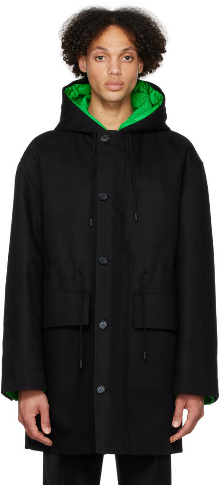 Bottega Veneta Black Hooded Coat Cover