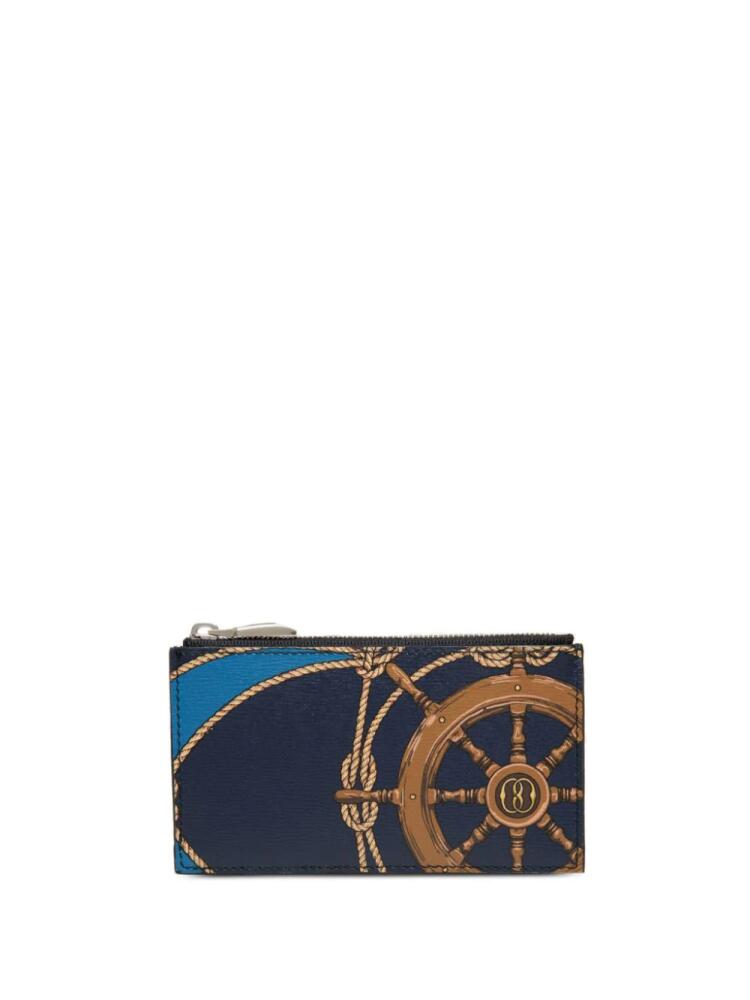 Bally rope-print leather cardholder - Blue Cover