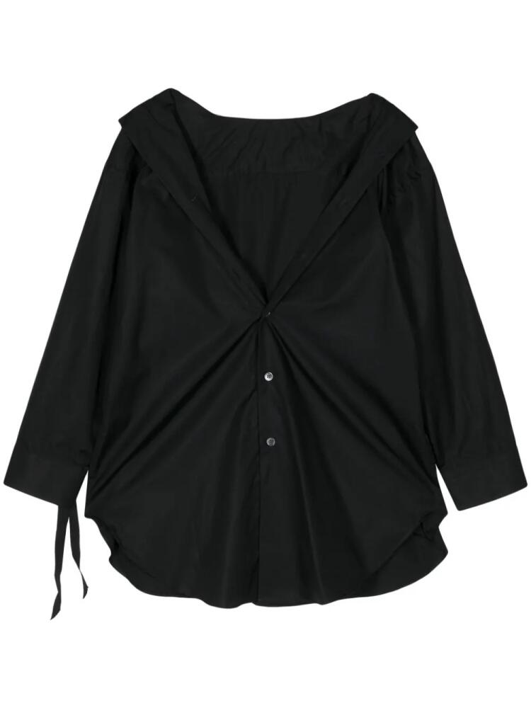 marina yee draped cotton shirt - Black Cover