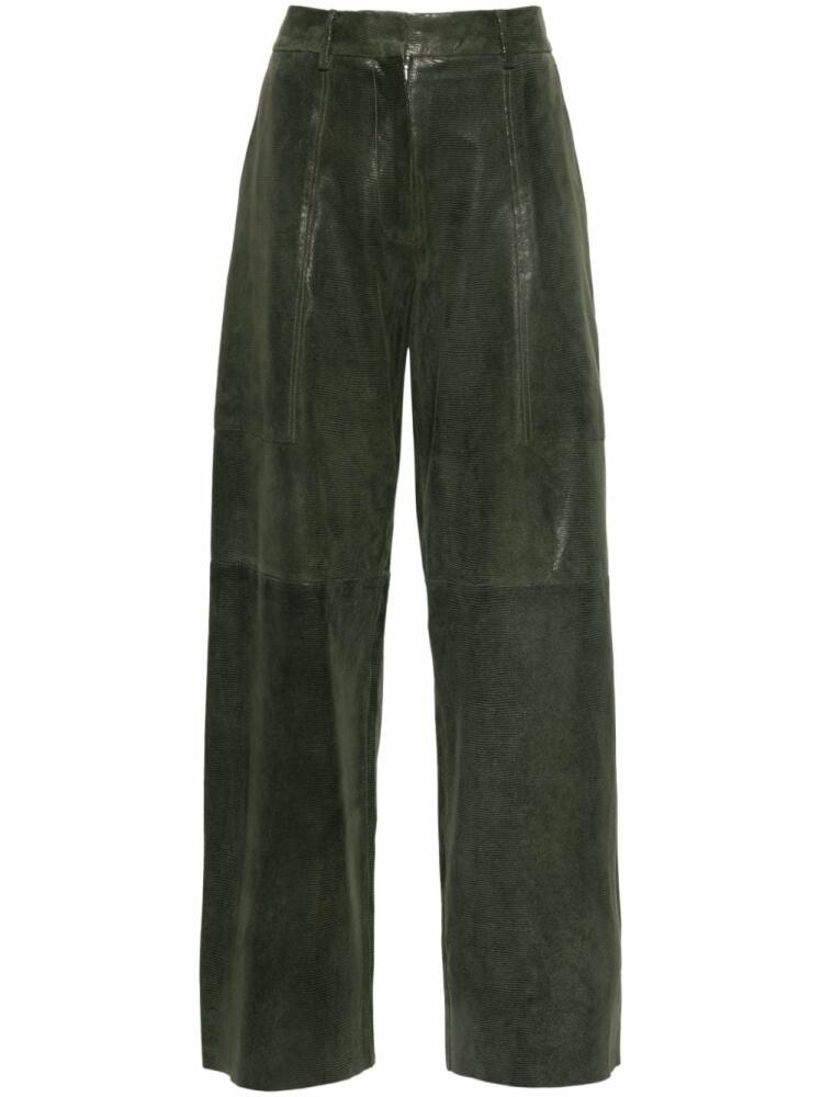 Forte Forte suede straight trousers - Green Cover