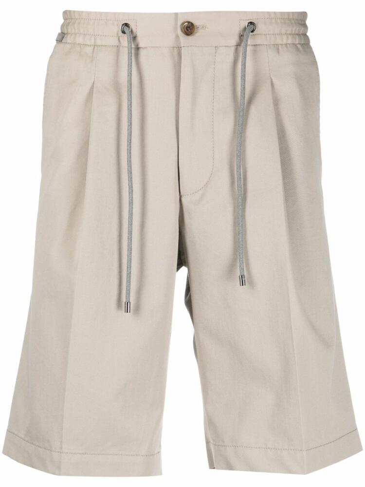 Corneliani drawstring-waist chino shorts - Neutrals Cover