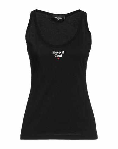 Dsquared2 Woman Tank top Black Cotton Cover