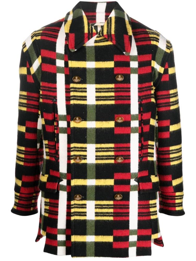 Vivienne Westwood check-print double-breasted coat - Black Cover