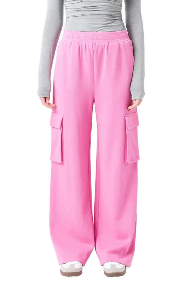 Grey Lab Stretch Cotton Knit Wide Leg Pants in Pink Cover