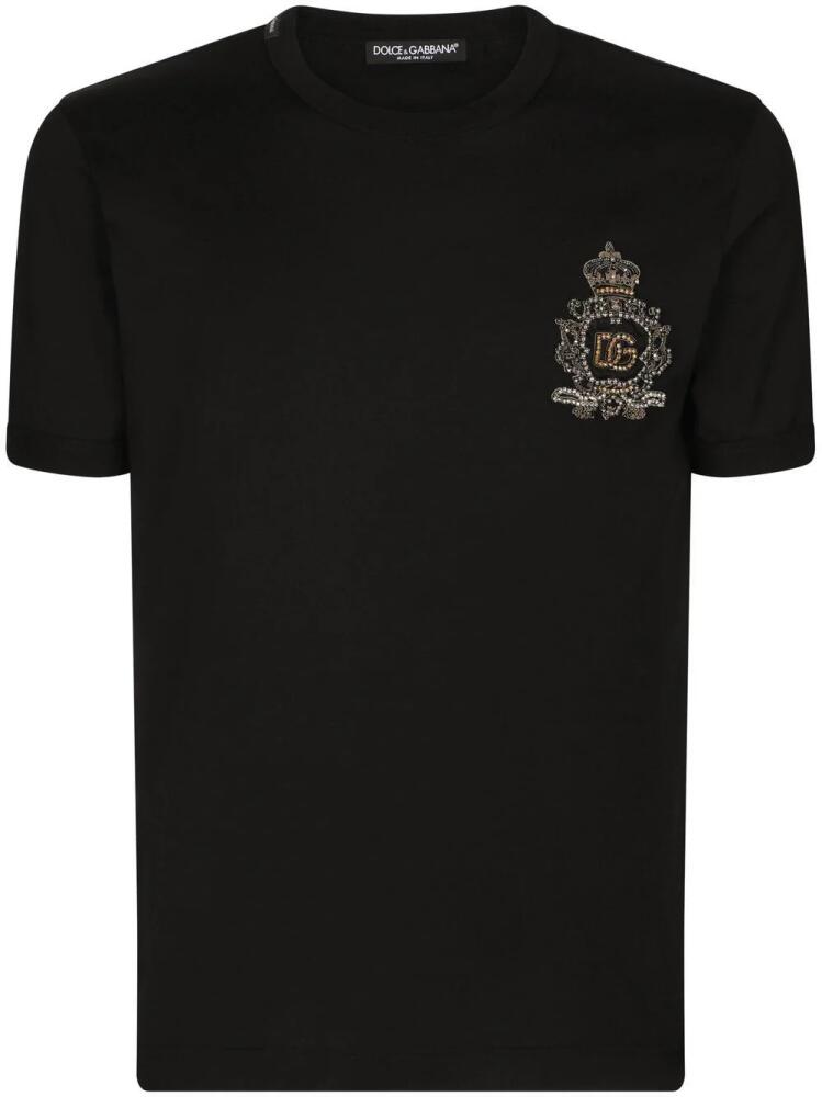 Dolce & Gabbana heraldic-patch cotton T-shirt - Black Cover