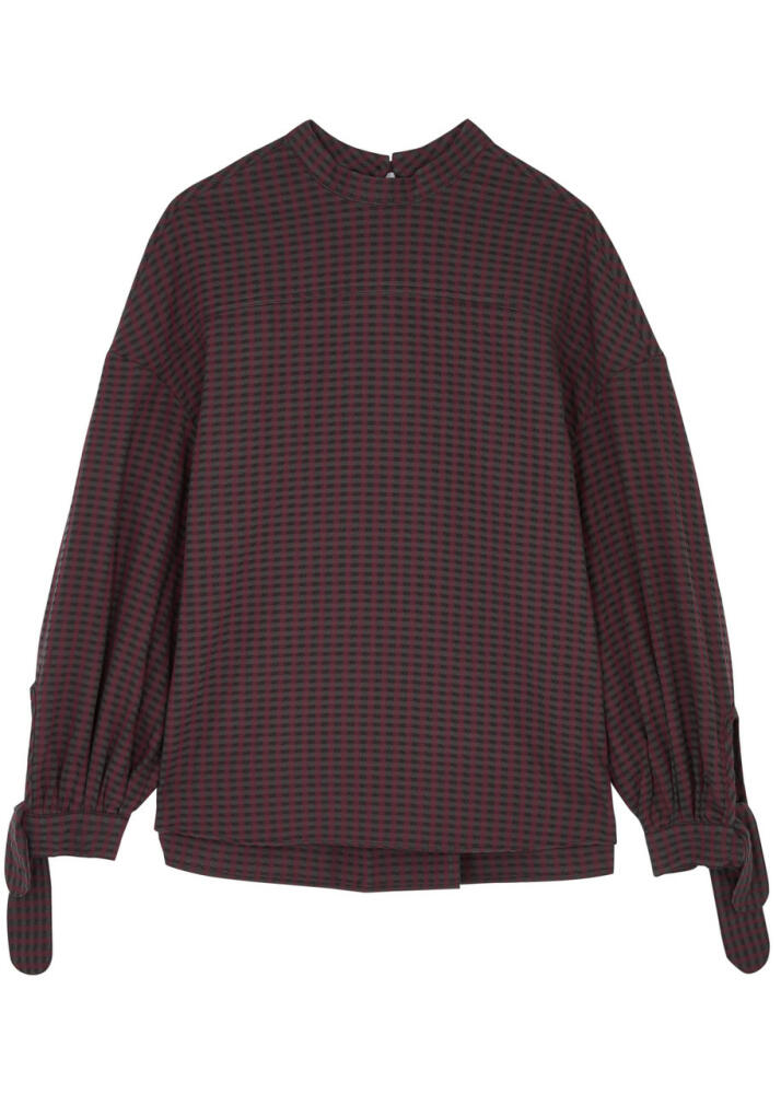 Ymc Rush Gingham Seersucker top - Burgundy Cover