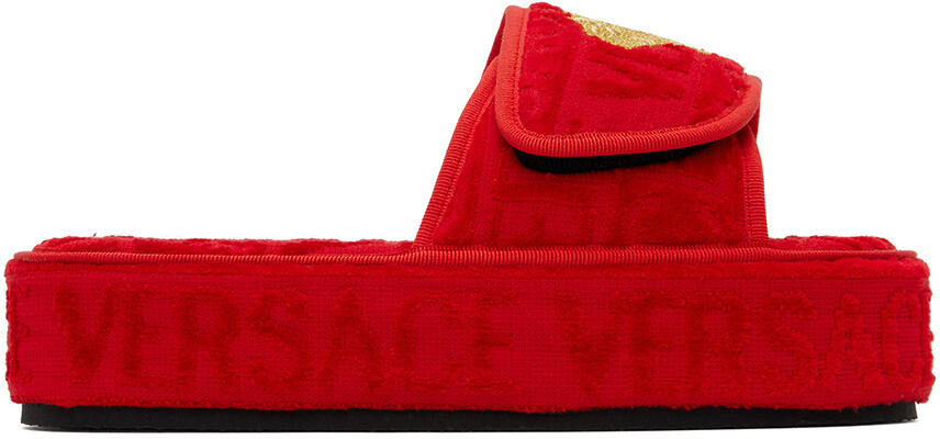 Versace Underwear Red Allover Slippers Cover