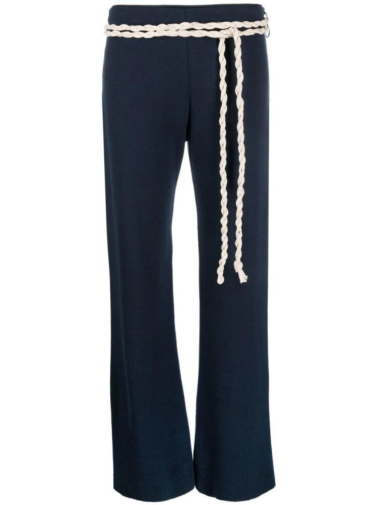 Rosie Assoulin rope-detail straight trousers - Blue Cover