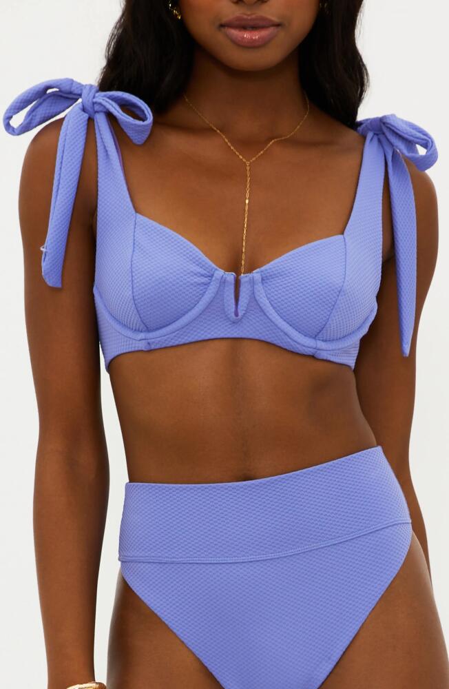 Beach Riot Blair Underwire Bikini Top in Periwinkle Waffle Cover