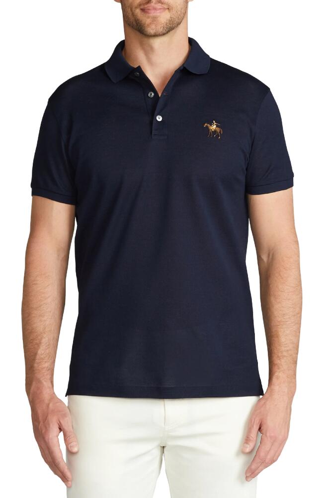 Ralph Lauren Purple Label Slim Fit Logo Embroidered Cotton Piqué Polo in Classic Chairman Navy Cover