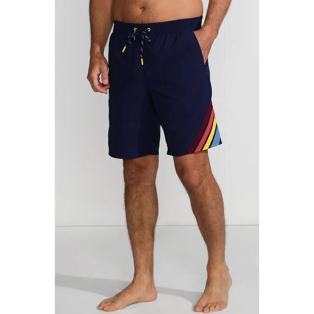 Lands' End 9" Volley Swim Trunks in Deep Sea Navy Colorblock Cover