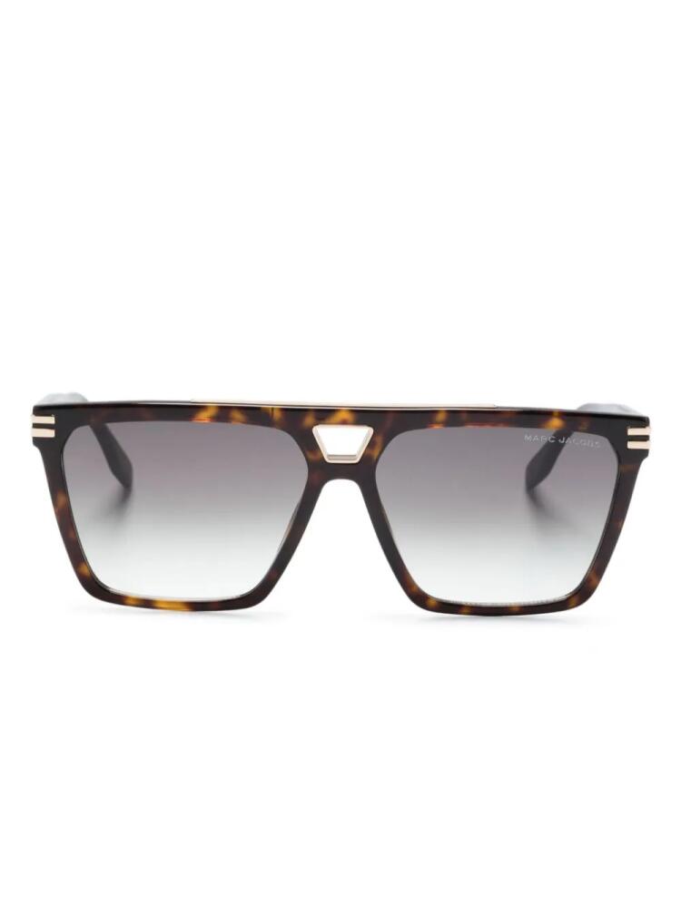 Marc Jacobs Eyewear tortoiseshell-effect pilot-frame sunglasses - Brown Cover