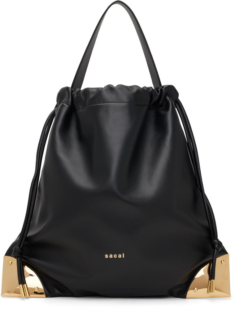 sacai Black Corner Metal Drawstring Bag Cover