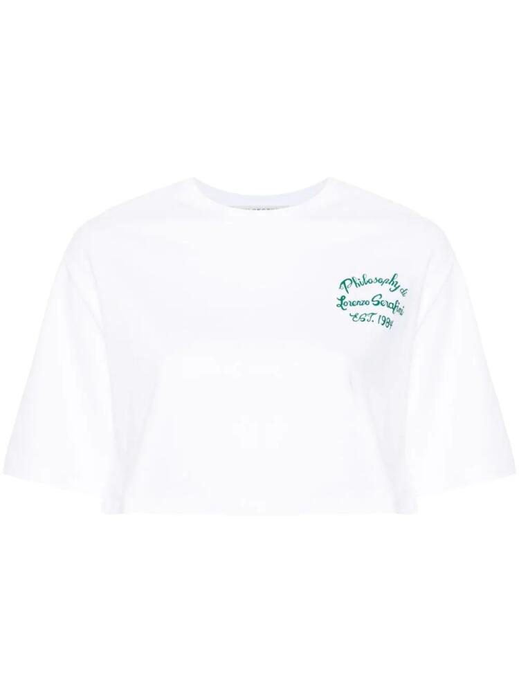 Philosophy Di Lorenzo Serafini logo-print cotton T-shirt - White Cover