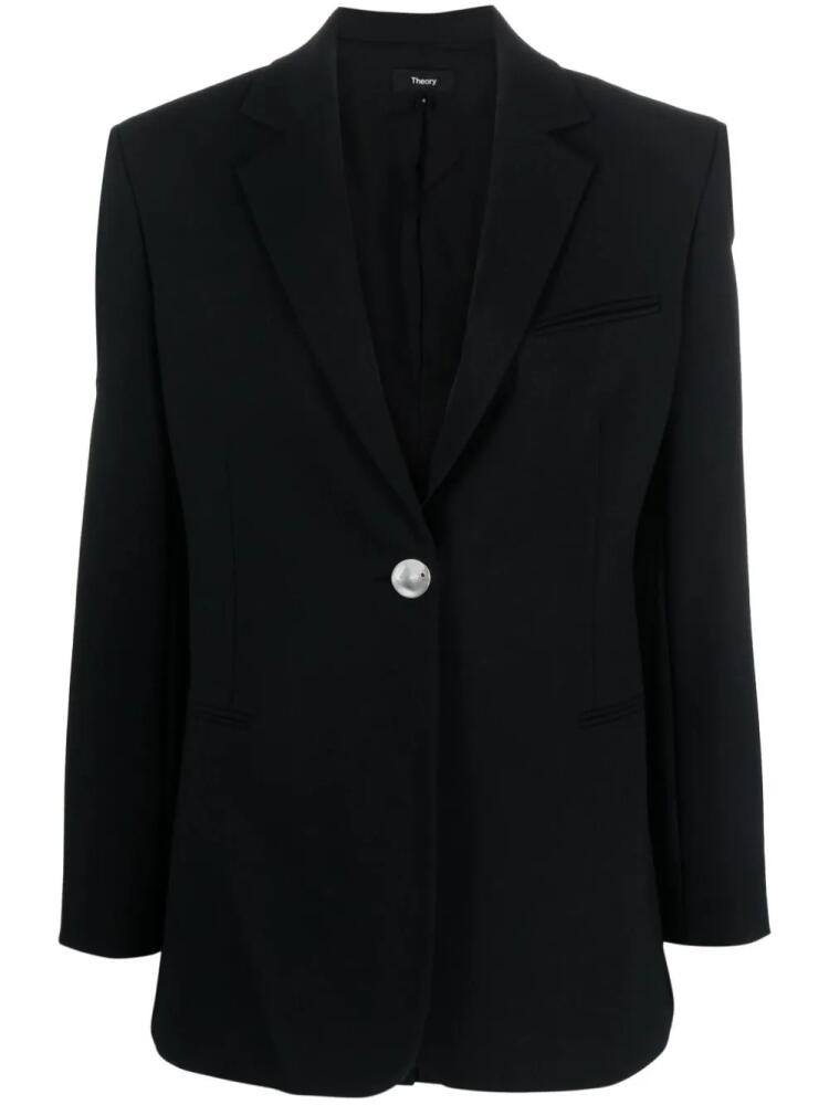 Theory embossed-button single-breasted blazer - Black Cover