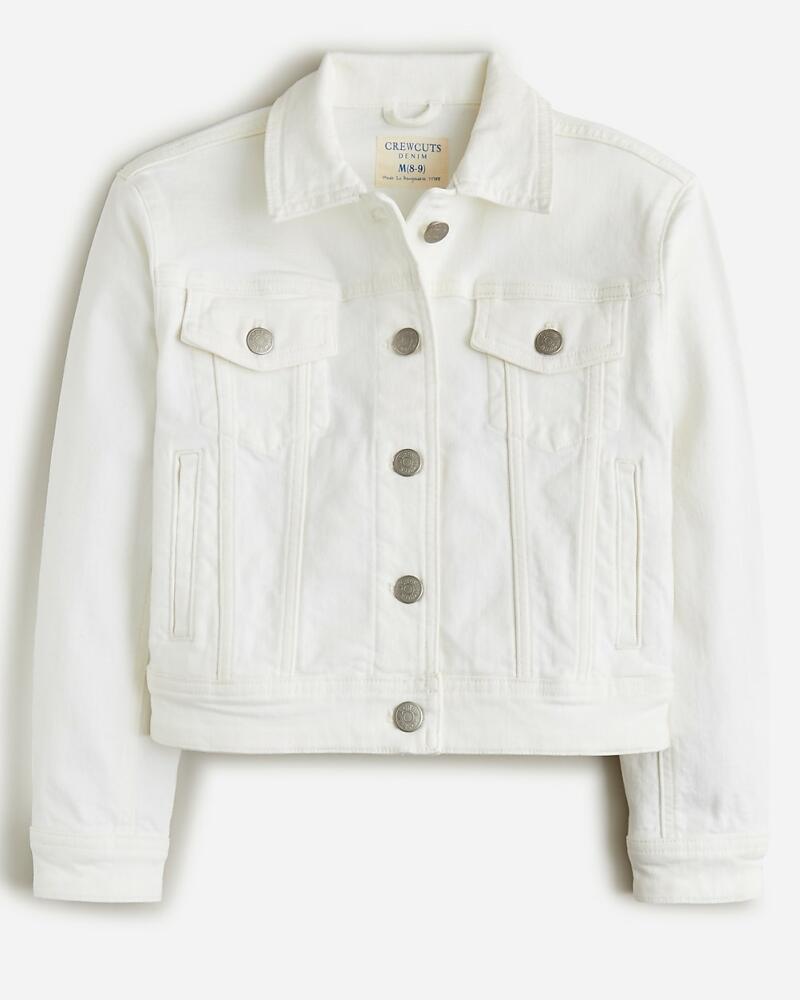 J.Crew Girls' cropped denim trucker jacket in white Cover