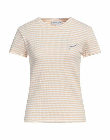 Maison Labiche Woman T-shirt Beige Organic cotton, Elastane Cover