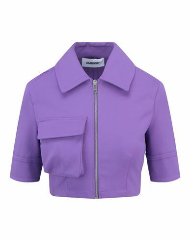 Ambush Zip-up Cropped Top Woman Shirt Purple Polyamide, Elastane Cover