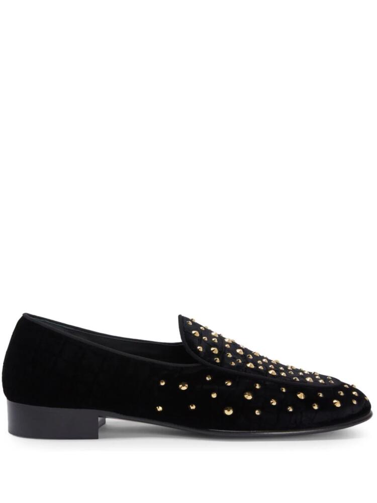 Giuseppe Zanotti Rudolph crystal-embellished leather loafers - Black Cover