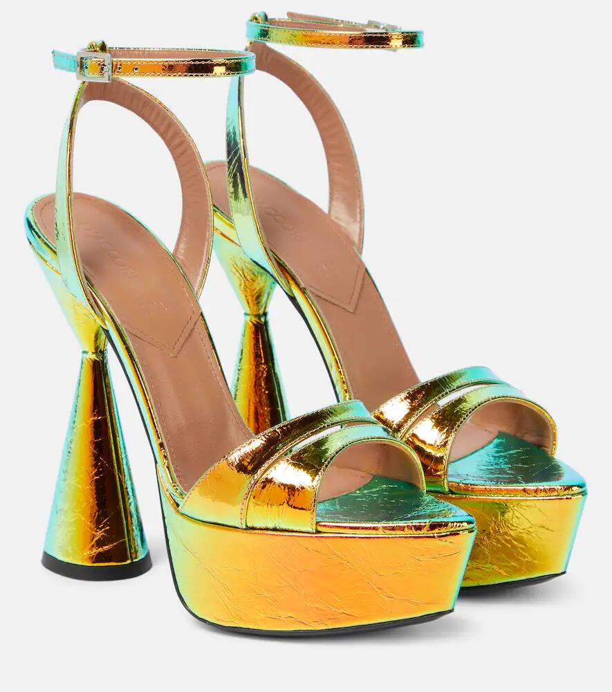 D'Accori Skye mirrored faux leather platform sandals Cover