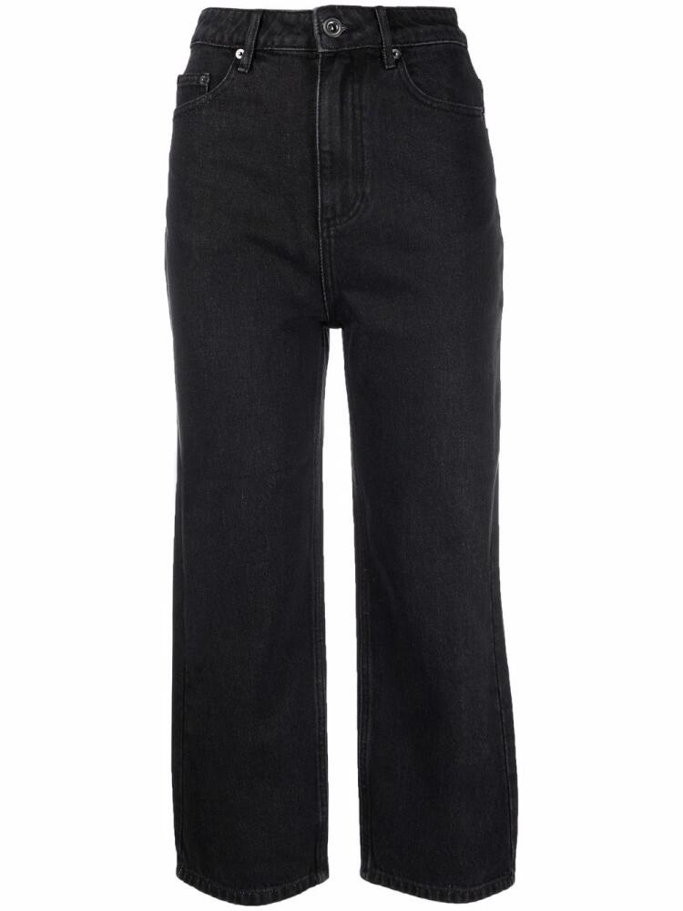 Self-Portrait straight-leg cropped jeans - Black Cover