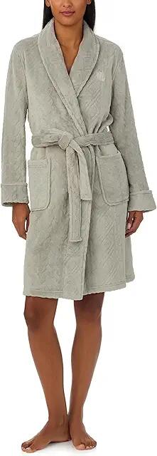 Lauren Ralph Lauren Lauren Ralph Lauren So Soft Shawl Collar Wrap Robe (Grey) Women's Pajama Cover