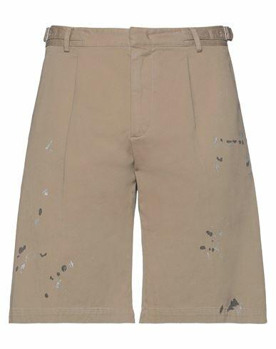 Paolo Pecora Man Shorts & Bermuda Shorts Khaki Cotton, Elastane Cover