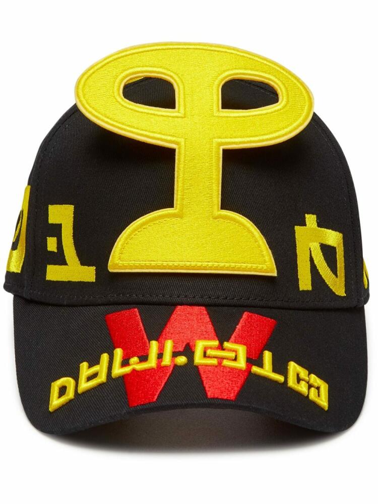 Walter Van Beirendonck embroidered-motif baseball cap - Black Cover