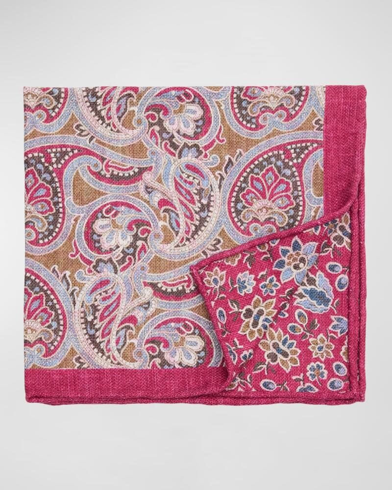 Edward Armah Men's Paisley-Floral Silk Pocket Square Cover