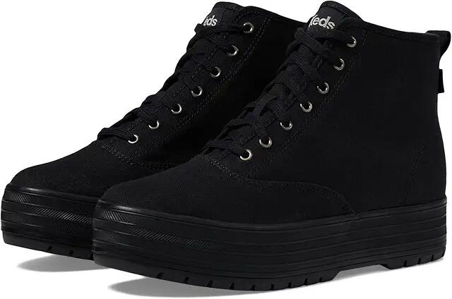 Keds The Platform Mid Lug (Black/Black Canvas) Women's Boots Cover