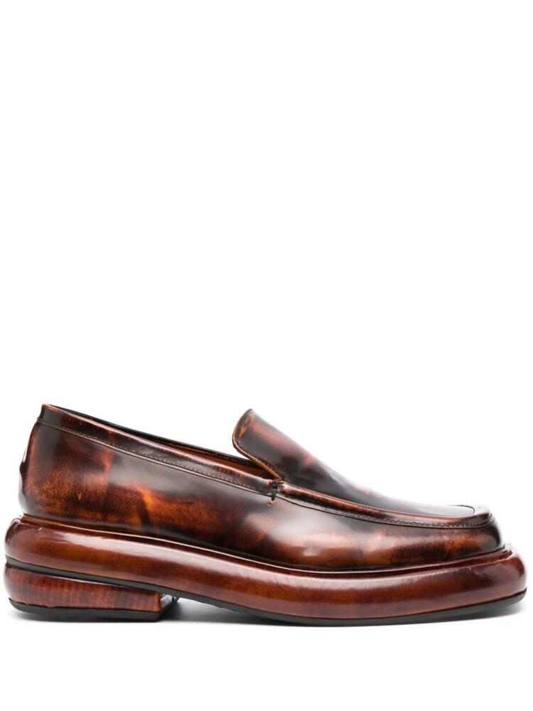 Eckhaus Latta distressed-effect chunky loafers - Brown Cover