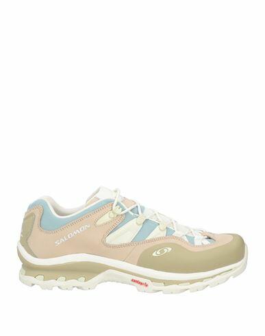 Salomon Man Sneakers Beige Leather, Textile fibers Cover