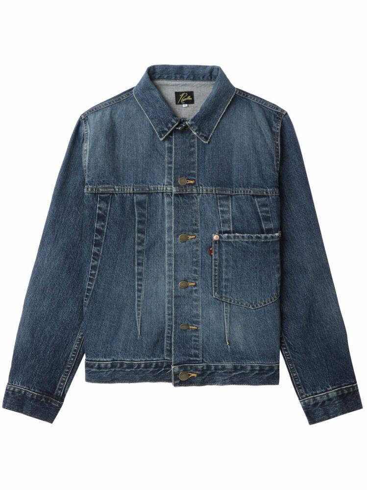 Needles buttoned logo-tag denim jacket - Blue Cover