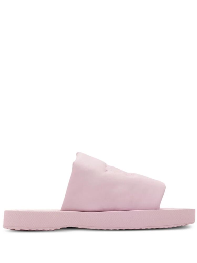 Burberry EKD-debossed leather slides - Pink Cover