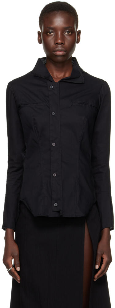 YOHJI YAMAMOTO Black High Neck Blazer Cover