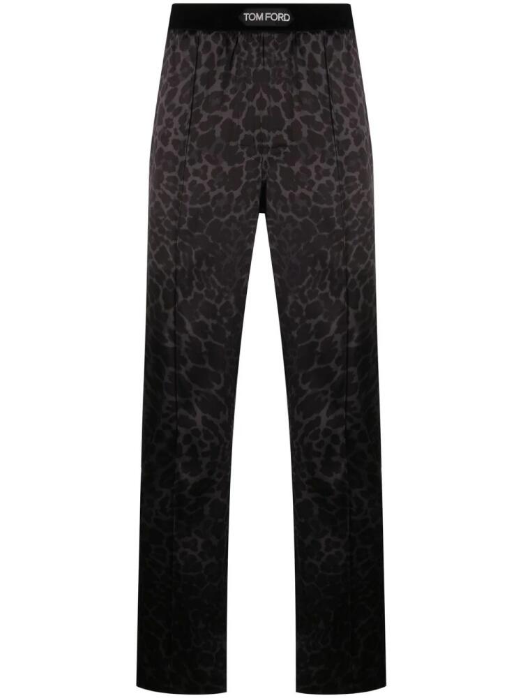 TOM FORD leopard print pajama pants - Black Cover