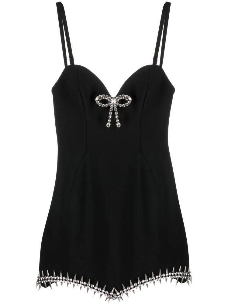 AREA crystal-embellished mini dress - Black Cover