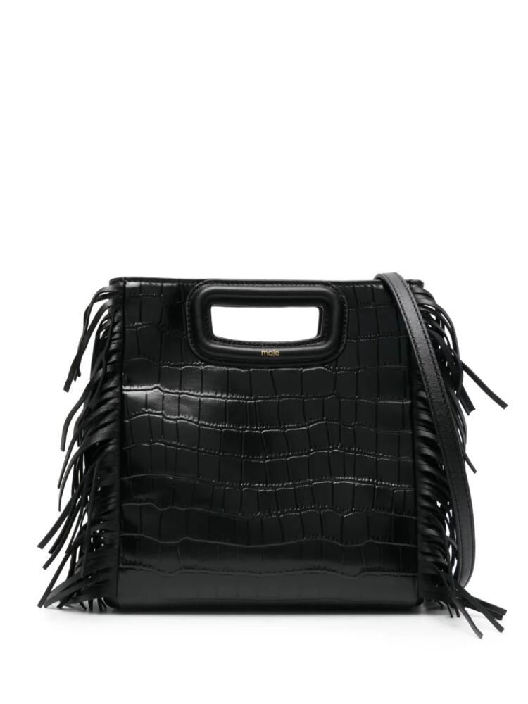 Maje M embossed-crocodile tote bag - Black Cover