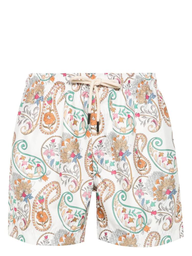 PENINSULA SWIMWEAR paisley-print swim shorts - White Cover