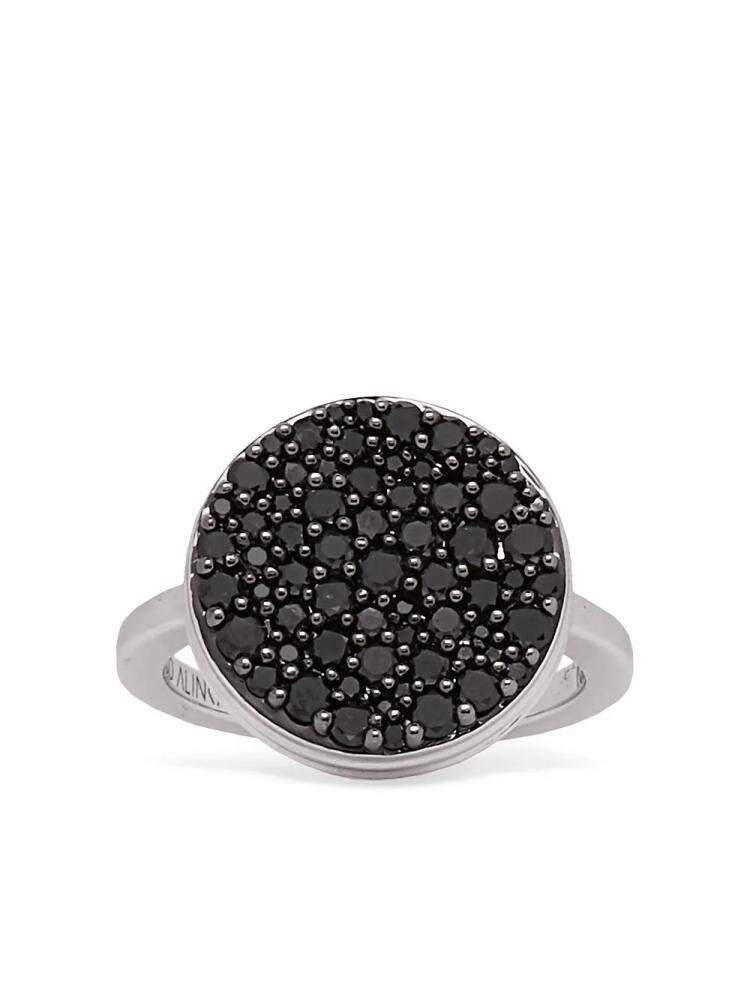 ALINKA 18kt white gold Black Caviar diamond ring - Silver Cover