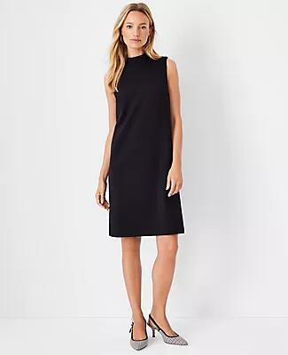 Ann Taylor The Petite Mock Neck Shift Dress in Double Knit Cover