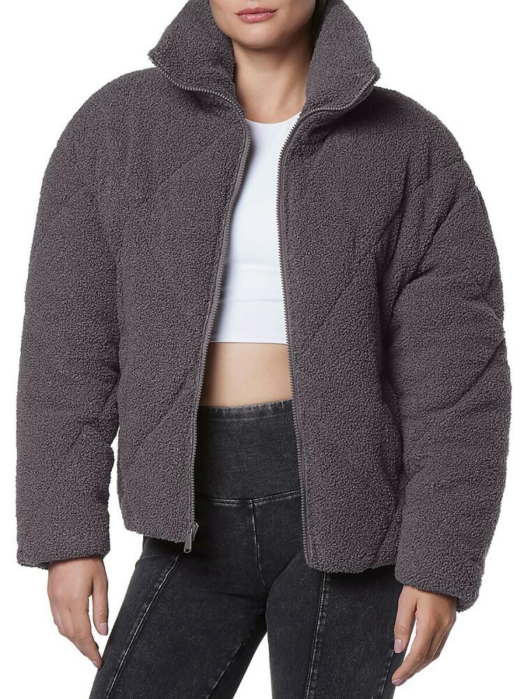 Andrew Marc Women's Faux Fur Super Puffer Jacket - Grey Cover