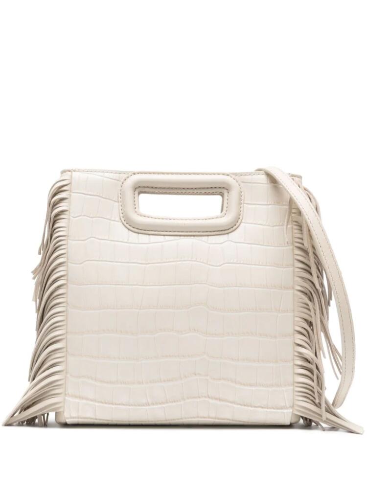 Maje M embossed-crocodile tote bag - Neutrals Cover