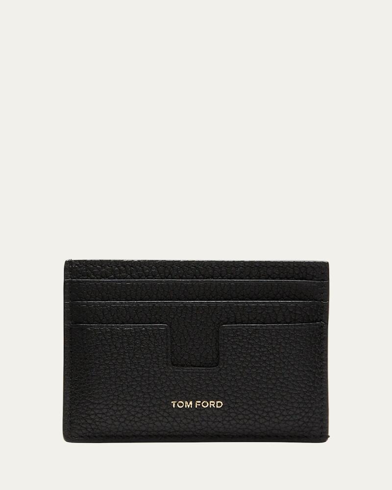 TOM FORD Men's T-Line Open Side Leather Card Holder Cover