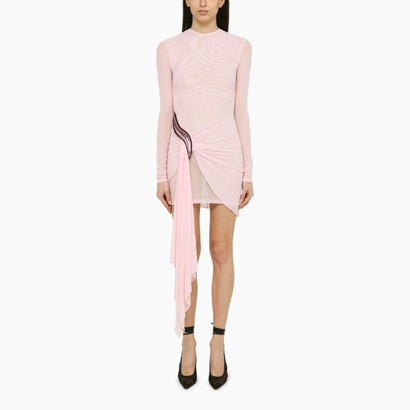 David Koma Pink viscose mini dress with draping Cover